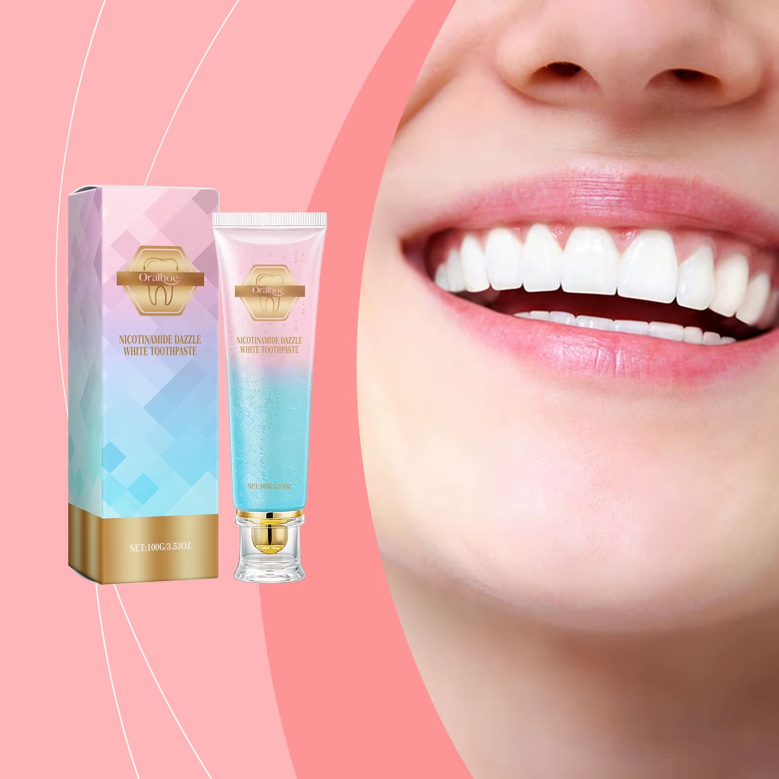 Niacinamide Whitening Toothpaste Dental Stains Removing Prevent Bad Breath Oral Cleaning Refreshing Reduces Plaque Toothpaste